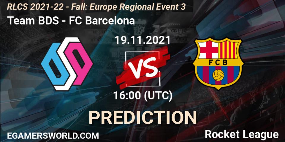 Pronóstico Team BDS - FC Barcelona. 19.11.21, Rocket League, RLCS 2021-22 - Fall: Europe Regional Event 3