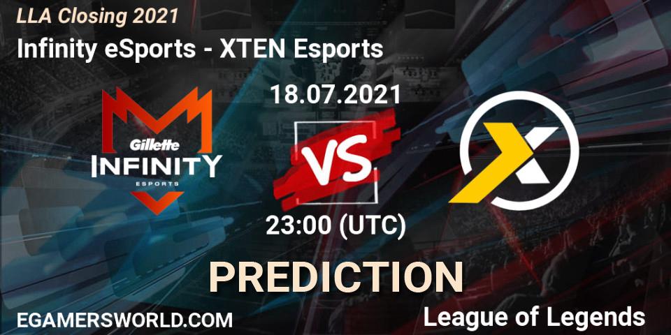 Pronóstico Infinity eSports - XTEN Esports. 18.07.2021 at 23:00, LoL, LLA Closing 2021