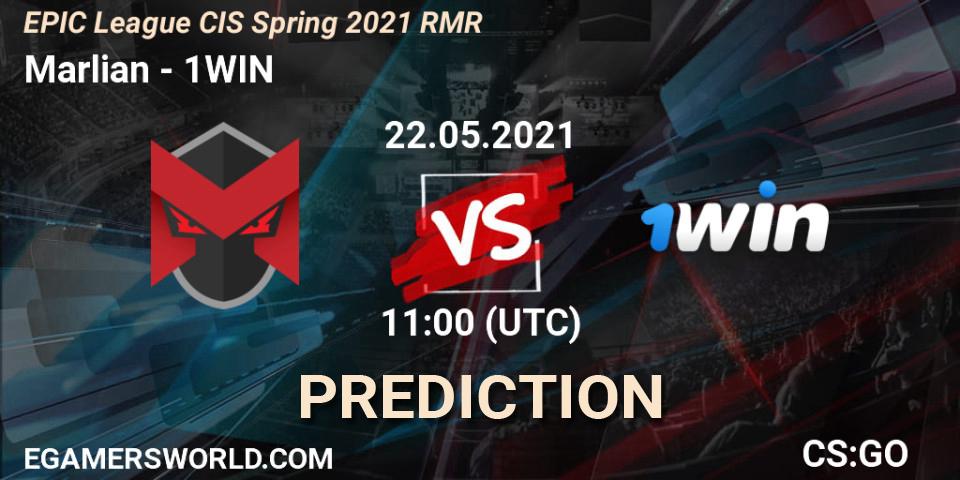 Pronóstico Marlian - 1WIN. 22.05.2021 at 11:00, Counter-Strike (CS2), EPIC League CIS Spring 2021 RMR