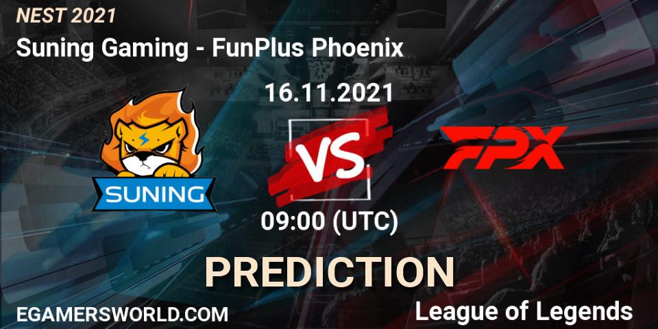 Pronóstico FunPlus Phoenix - Suning Gaming. 16.11.21, LoL, NEST 2021