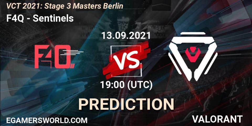 Pronóstico F4Q - Sentinels. 13.09.2021 at 19:00, VALORANT, VCT 2021: Stage 3 Masters Berlin