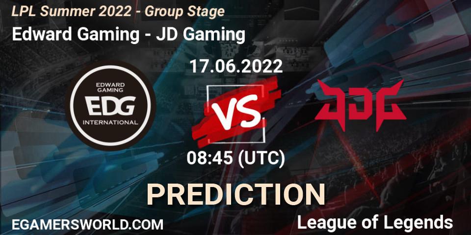 Pronóstico Edward Gaming - JD Gaming. 17.06.2022 at 09:00, LoL, LPL Summer 2022 - Group Stage