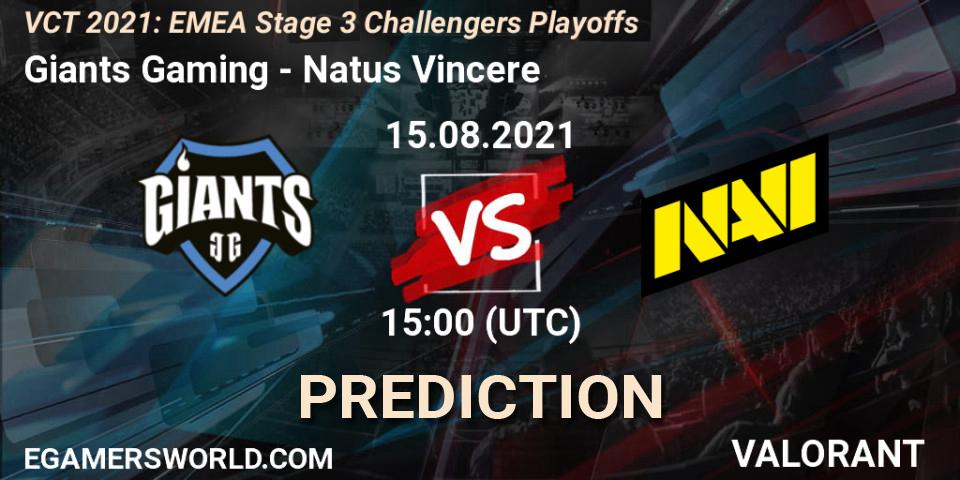Pronóstico Giants Gaming - Natus Vincere. 15.08.21, VALORANT, VCT 2021: EMEA Stage 3 Challengers Playoffs