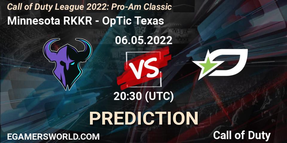 Pronóstico Minnesota RØKKR - OpTic Texas. 06.05.2022 at 20:30, Call of Duty, Call of Duty League 2022: Pro-Am Classic