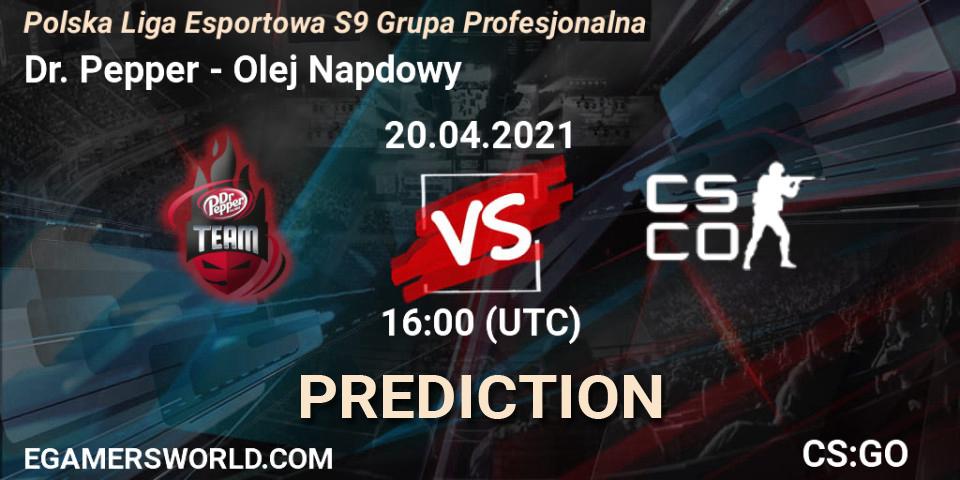 Pronóstico Dr. Pepper - Olej Napędowy. 20.04.2021 at 15:15, Counter-Strike (CS2), Polska Liga Esportowa S9 Grupa Profesjonalna