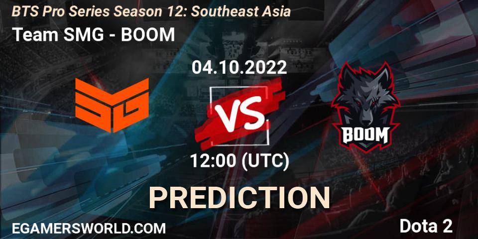 Pronóstico Team SMG - BOOM. 04.10.22, Dota 2, BTS Pro Series Season 12: Southeast Asia