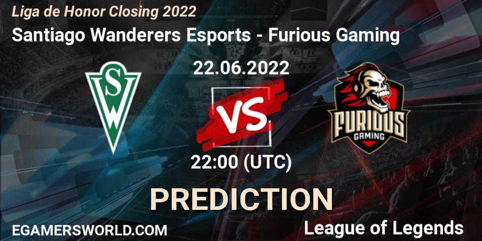 Pronóstico Santiago Wanderers Esports - Furious Gaming. 22.06.2022 at 22:00, LoL, Liga de Honor Closing 2022