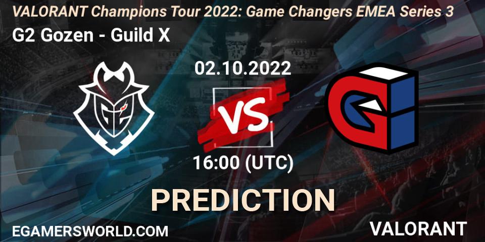 Pronóstico G2 Gozen - Guild X. 02.10.2022 at 16:00, VALORANT, VCT 2022: Game Changers EMEA Series 3