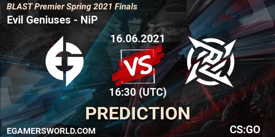 Pronóstico Evil Geniuses - NiP. 16.06.21, CS2 (CS:GO), BLAST Premier Spring 2021 Finals