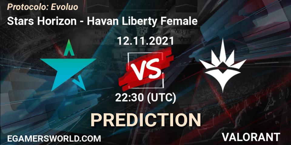 Pronóstico Stars Horizon - Havan Liberty Female. 13.11.2021 at 20:00, VALORANT, Protocolo: Evolução