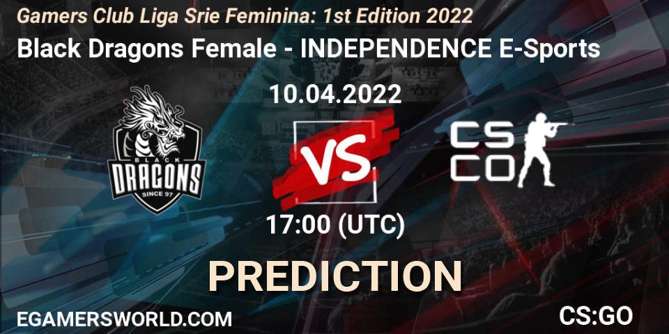Pronóstico Black Dragons Female - INDEPENDENCE E-Sports. 10.04.2022 at 17:00, Counter-Strike (CS2), Gamers Club Liga Série Feminina: 1st Edition 2022