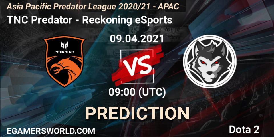 Pronóstico TNC Predator - Reckoning eSports. 09.04.2021 at 07:58, Dota 2, Asia Pacific Predator League 2020/21 - APAC