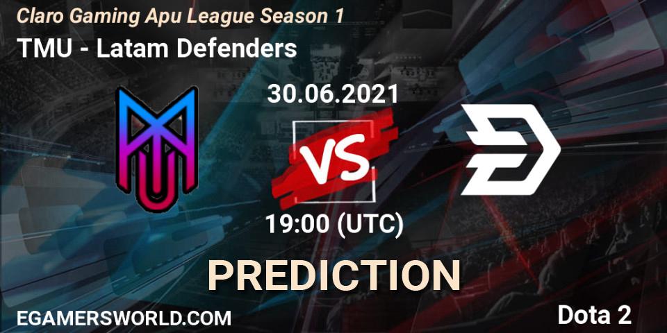 Pronóstico TMU - Latam Defenders. 30.06.2021 at 19:10, Dota 2, Claro Gaming Apu League Season 1