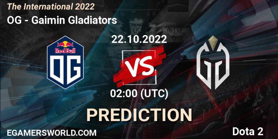 Pronóstico OG - Gaimin Gladiators. 22.10.2022 at 02:05, Dota 2, The International 2022