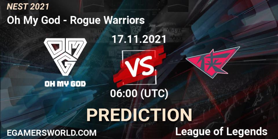 Pronóstico Rogue Warriors - Oh My God. 17.11.2021 at 06:00, LoL, NEST 2021