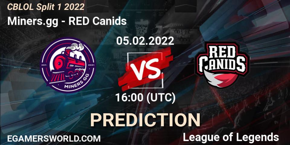 Pronóstico Miners.gg - RED Canids. 05.02.2022 at 16:00, LoL, CBLOL Split 1 2022