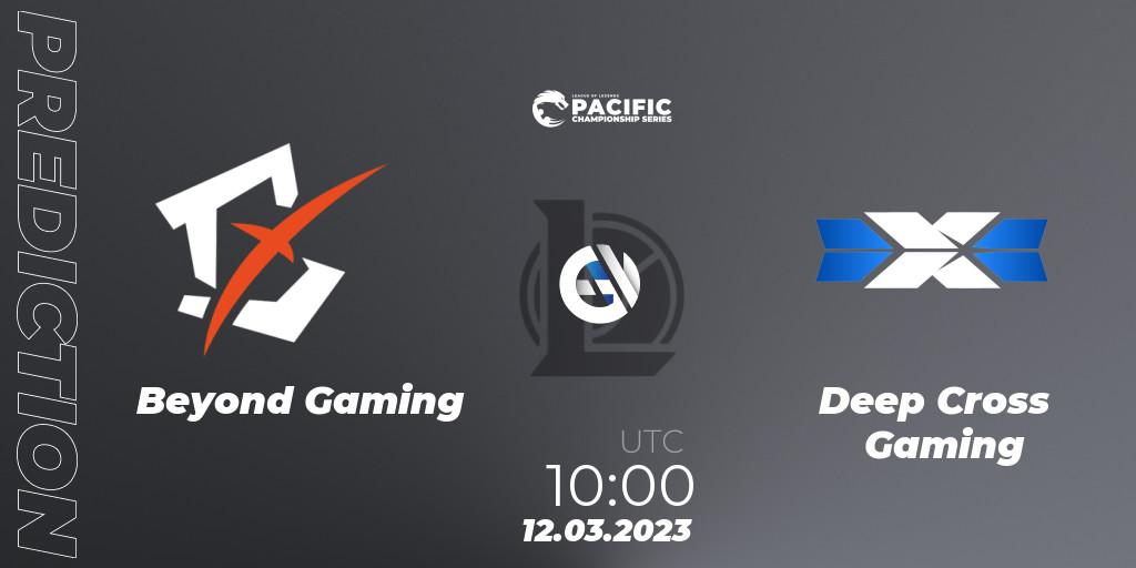 Pronóstico Beyond Gaming - Deep Cross Gaming. 12.03.2023 at 10:00, LoL, PCS Spring 2023 - Group Stage
