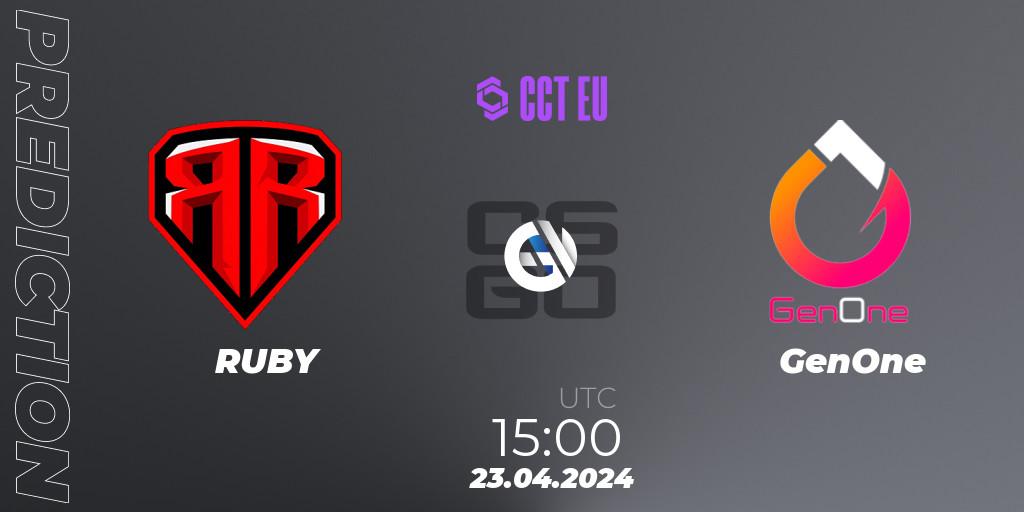Pronóstico RUBY - GenOne. 23.04.24, CS2 (CS:GO), CCT Season 2 Europe Series 2 Closed Qualifier