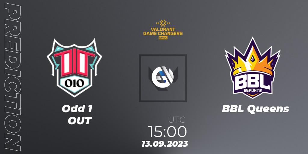 Pronóstico Odd 1 OUT - BBL Queens. 13.09.2023 at 18:00, VALORANT, VCT 2023: Game Changers EMEA Stage 3 - Group Stage