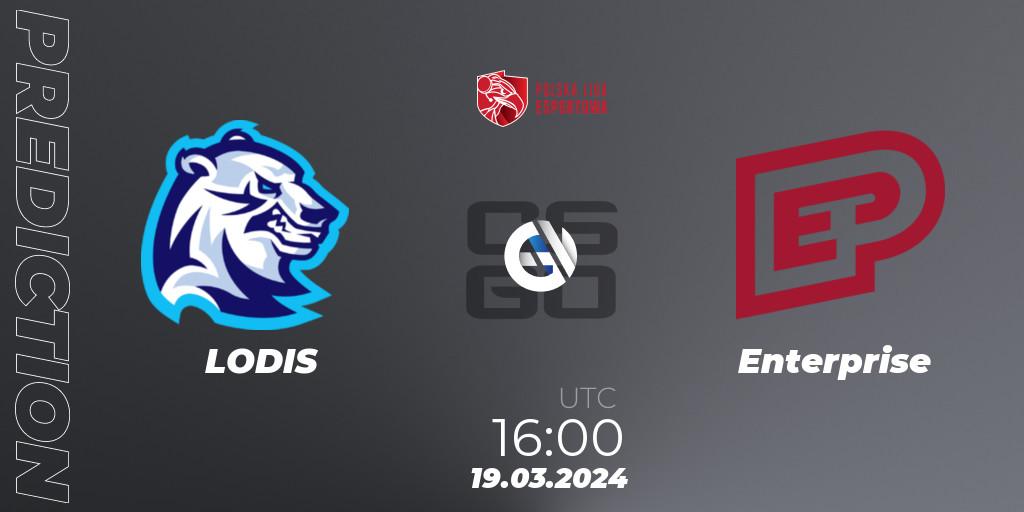 Pronóstico LODIS - Enterprise. 19.03.24, CS2 (CS:GO), Polska Liga Esportowa 2024: Split #1