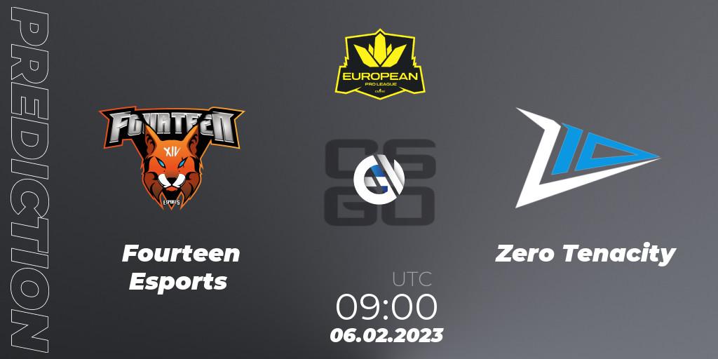 Pronóstico Fourteen Esports - Zero Tenacity. 06.02.23, CS2 (CS:GO), European Pro League Season 6: Division 2