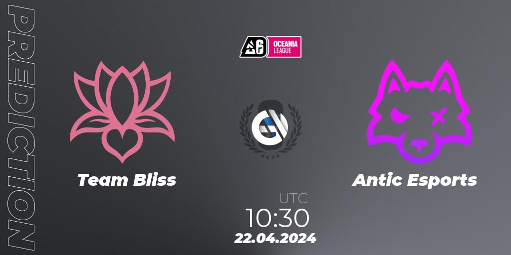 Pronóstico Team Bliss - Antic Esports. 22.04.2024 at 10:30, Rainbow Six, Oceania League 2024 - Stage 1