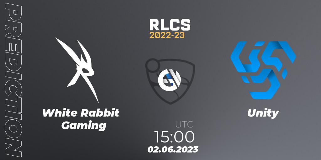 Pronóstico White Rabbit Gaming - Unity. 09.06.2023 at 15:00, Rocket League, RLCS 2022-23 - Spring: Sub-Saharan Africa Regional 3 - Spring Invitational