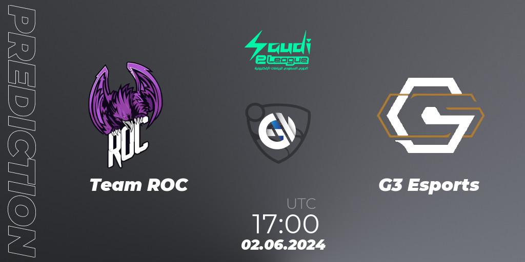Pronóstico Team ROC - G3 Esports. 02.06.2024 at 17:00, Rocket League, Saudi eLeague 2024 - Major 2: Online Major Phase 2