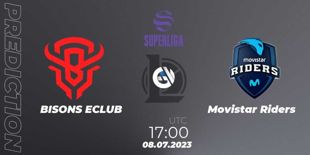 Pronóstico BISONS ECLUB - Movistar Riders. 08.07.2023 at 19:00, LoL, Superliga Summer 2023 - Group Stage