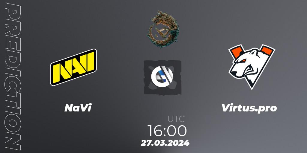 Pronóstico NaVi - Virtus.pro. 27.03.24, Dota 2, PGL Wallachia Season 1: Eastern Europe Closed Qualifier