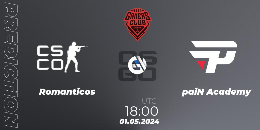 Pronóstico Romanticos - paiN Academy. 01.05.2024 at 18:00, Counter-Strike (CS2), Gamers Club Liga Série A: April 2024