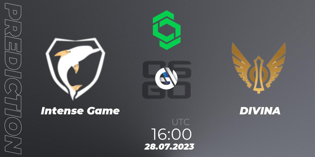 Pronóstico Intense Game - DIVINA. 28.07.2023 at 16:00, Counter-Strike (CS2), CCT South America Series #9: Closed Qualifier