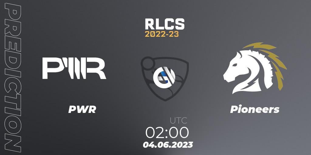 Pronóstico PWR - Pioneers. 04.06.2023 at 02:00, Rocket League, RLCS 2022-23 - Spring: Oceania Regional 3 - Spring Invitational