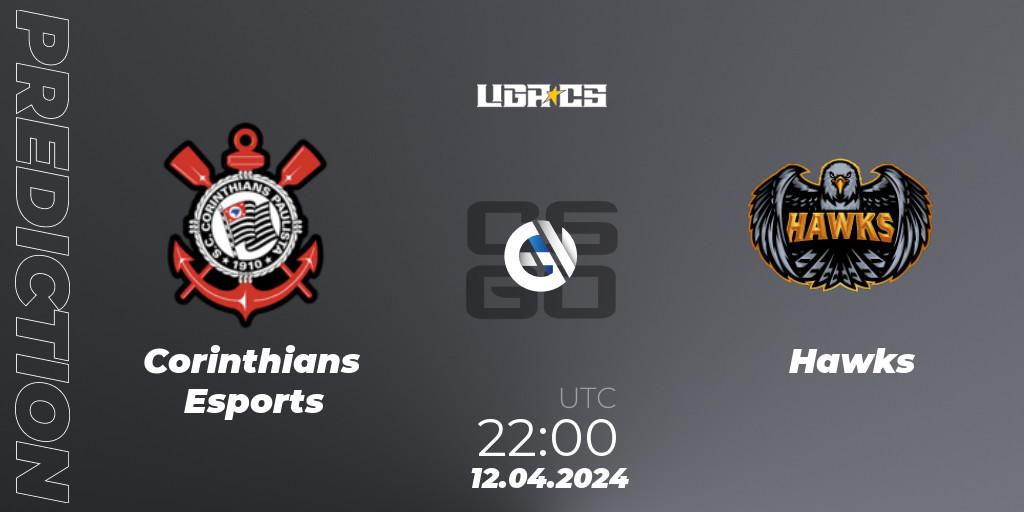 Pronóstico Corinthians Esports - Hawks. 12.04.24, CS2 (CS:GO), LIGA CS: Summer 2024
