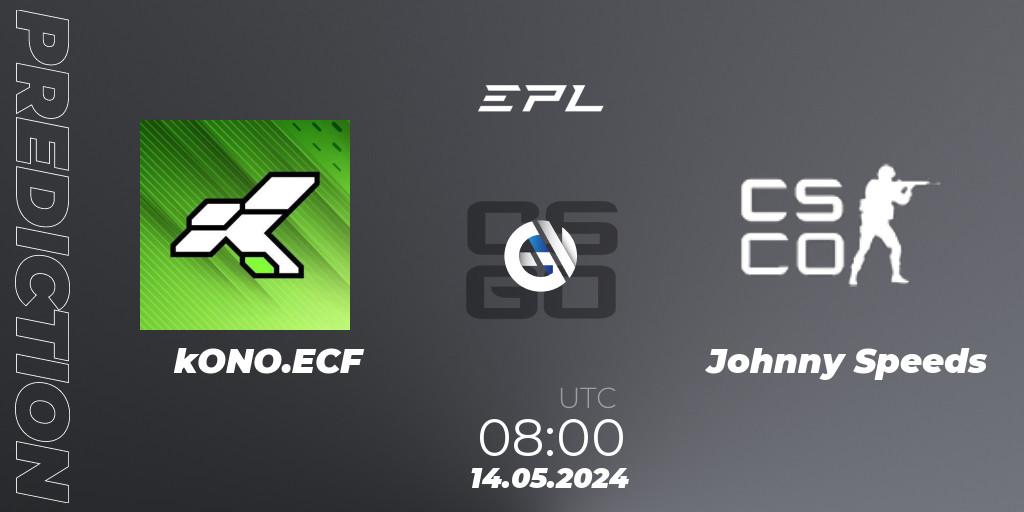 Pronóstico kONO.ECF - Johnny Speeds. 14.05.2024 at 08:30, Counter-Strike (CS2), European Pro League Season 17: Division 2