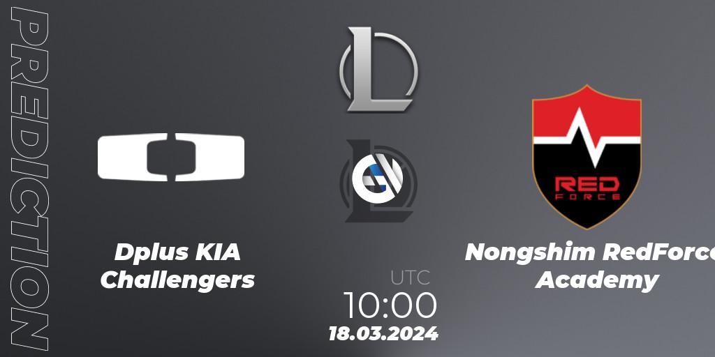 Pronóstico Dplus KIA Challengers - Nongshim RedForce Academy. 18.03.2024 at 10:00, LoL, LCK Challengers League 2024 Spring - Group Stage