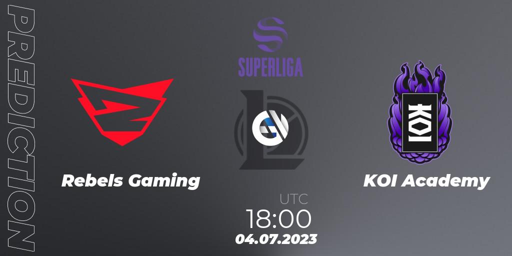 Pronóstico Rebels Gaming - KOI Academy. 04.07.2023 at 18:00, LoL, Superliga Summer 2023 - Group Stage