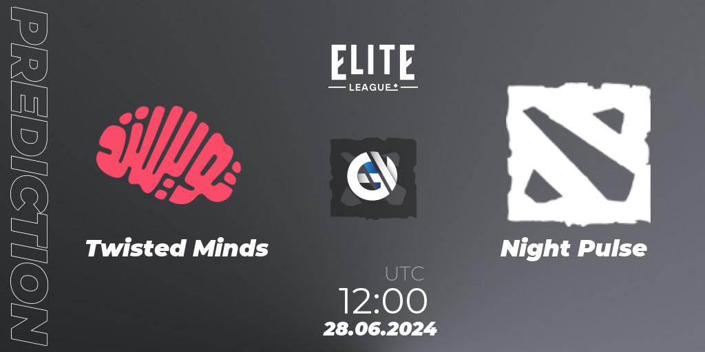 Pronóstico Twisted Minds - Night Pulse. 28.06.2024 at 12:00, Dota 2, Elite League Season 2: Western Europe Closed Qualifier
