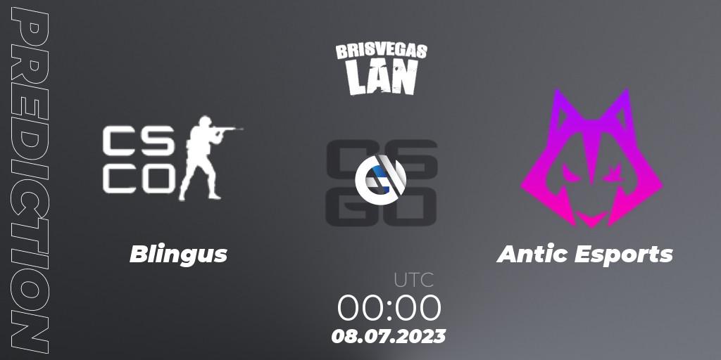 Pronóstico Blingus - Antic Esports. 08.07.2023 at 00:00, Counter-Strike (CS2), BrisVegas Winter 2023