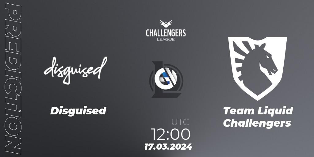 Pronóstico Disguised - Team Liquid Challengers. 17.03.2024 at 12:00, LoL, NACL 2024 Spring - Playoffs