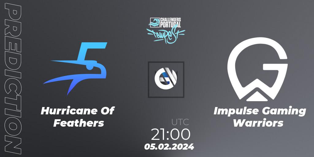 Pronóstico Hurricane Of Feathers - Impulse Gaming Warriors. 05.02.2024 at 21:15, VALORANT, VALORANT Challengers 2024 Portugal: Tempest Split 1