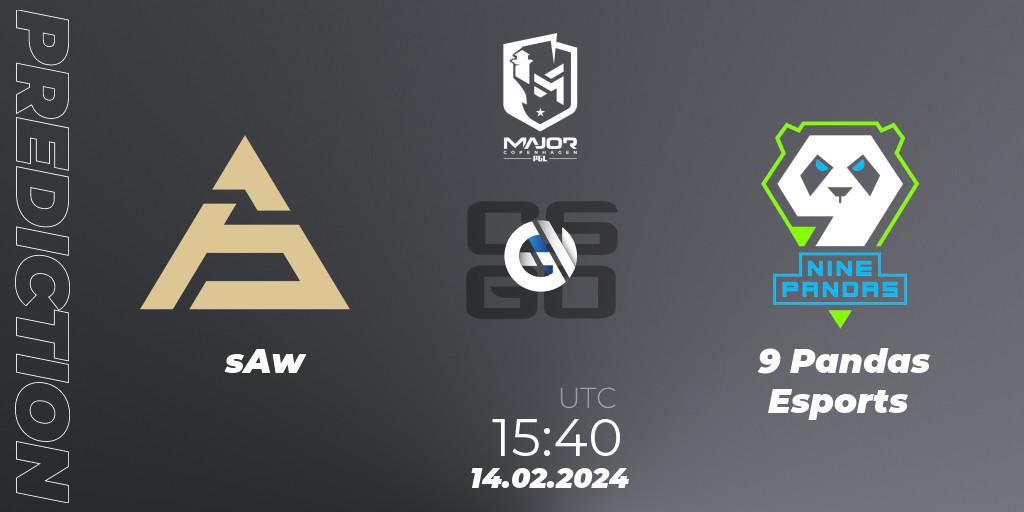 Pronóstico sAw - 9 Pandas Esports. 14.02.2024 at 16:00, Counter-Strike (CS2), PGL CS2 Major Copenhagen 2024 Europe RMR