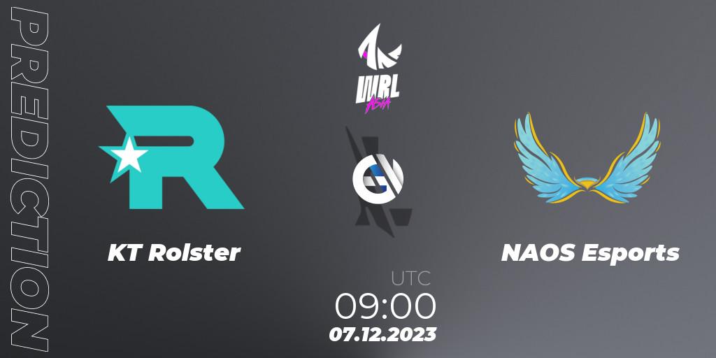 Pronóstico KT Rolster - NAOS Esports. 07.12.2023 at 09:00, Wild Rift, WRL Asia 2023 - Season 2 - Regular Season