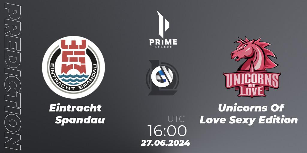 Pronóstico Eintracht Spandau - Unicorns Of Love Sexy Edition. 27.06.2024 at 16:00, LoL, Prime League Summer 2024