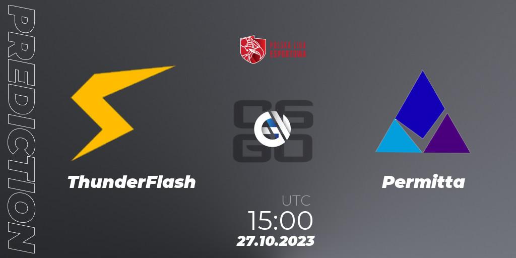 Pronóstico ThunderFlash - Permitta. 27.10.23, CS2 (CS:GO), Polska Liga Esportowa 2023: Split #3