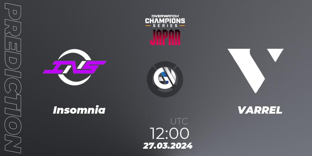 Pronóstico Insomnia - VARREL. 27.03.2024 at 12:00, Overwatch, Overwatch Champions Series 2024 - Stage 1 Japan