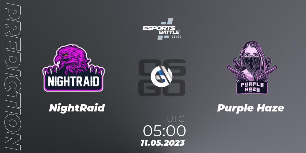 Pronóstico NightRaid - Purple Haze. 11.05.2023 at 05:00, Counter-Strike (CS2), ESportsBattle Season 18