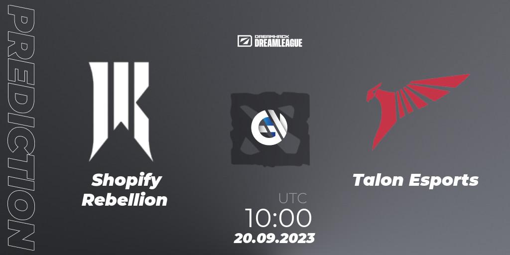 Pronóstico Shopify Rebellion - Talon Esports. 20.09.2023 at 09:55, Dota 2, DreamLeague Season 21