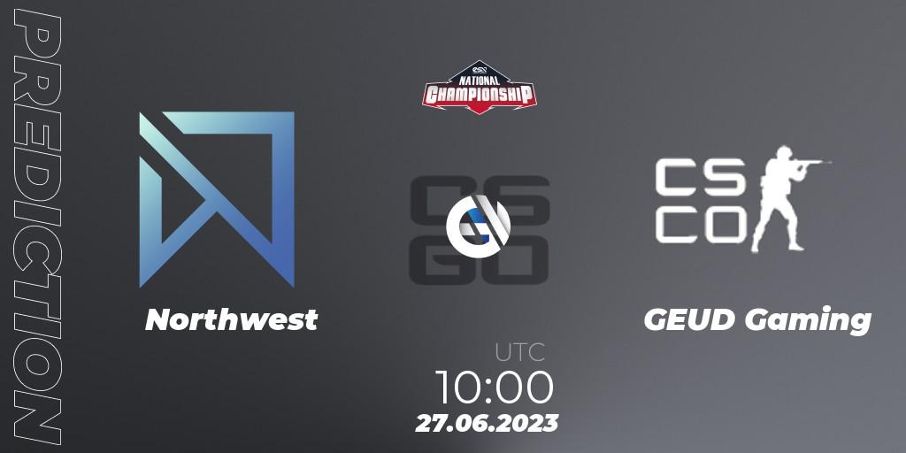 Pronóstico Northwest - GEUD Gaming. 27.06.2023 at 10:15, Counter-Strike (CS2), ESN National Championship 2023