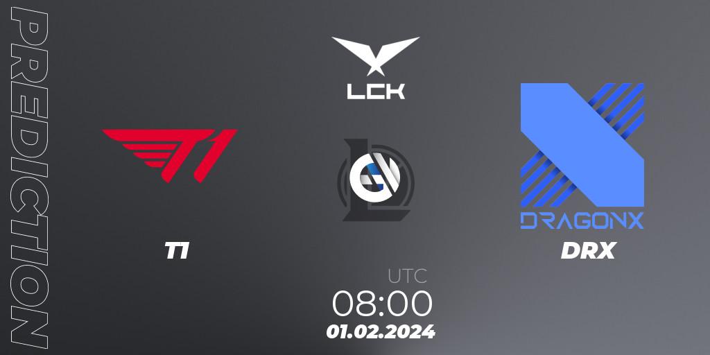 Pronóstico T1 - DRX. 01.02.24, LoL, LCK Spring 2024 - Group Stage